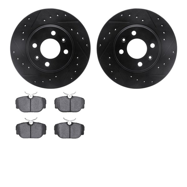 Dynamic Friction Co 8302-65007, Rotors-Drilled and Slotted-Black with 3000 Series Ceramic Brake Pads, Zinc Coated 8302-65007